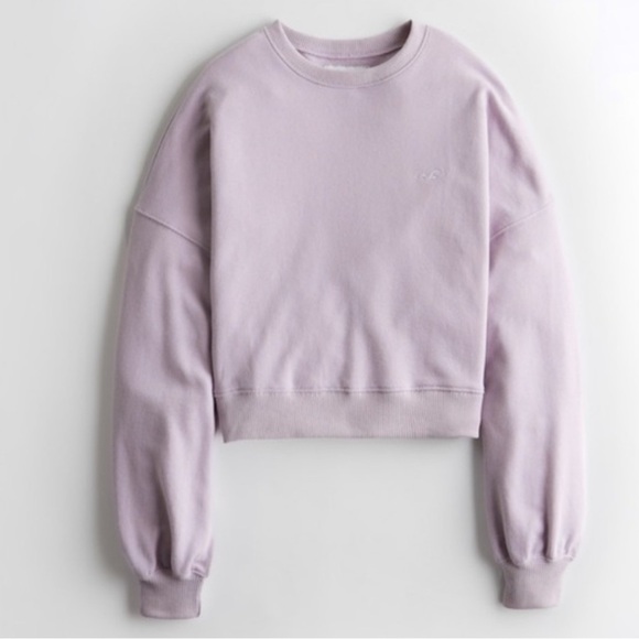 Hollister Lavender Purple Crewneck Sweatshirt Size XS Oversized Super Soft Cozy - Picture 1 of 9